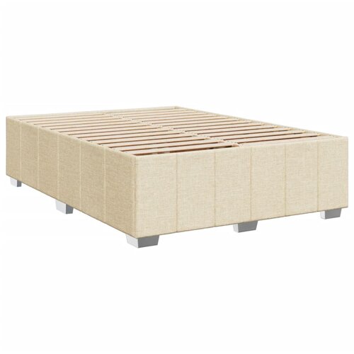  Krevet s oprugama i madracem krem 160x200 cm od tkanine Slike