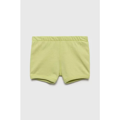 United Colors Of Benetton Otroške bombažne kratke hlače zelena barva,