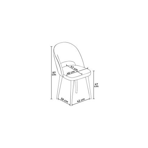 Hanah home set stolica (6 komada) pane grey chrome Slike