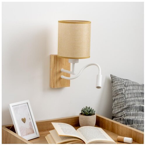  Brilagi - LED zidna lampa NUBILA WOOD 1xE27/25W/230V +LED/3W hrast/svetlo braon Cene