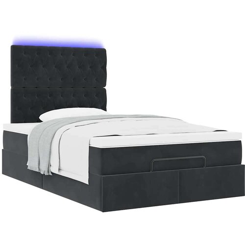 VidaXL otomanski okvir kreveta s madracima crni 120x190 cm bar&amp;scaron;unasti Slike