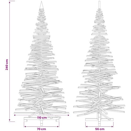  Drveno božićno drvce KOTKA 240 cm Masivna borovina Prirodno Slike