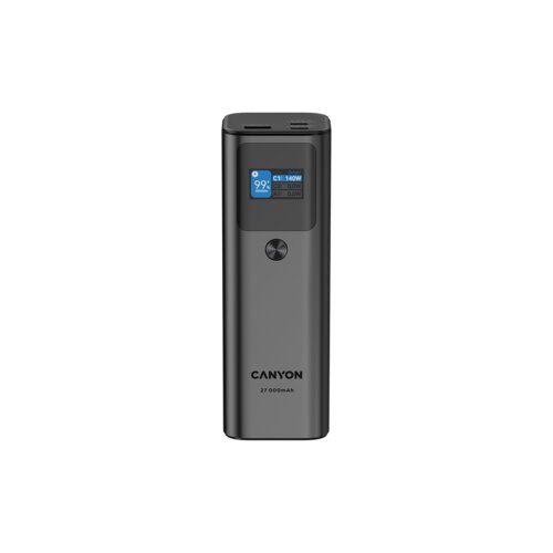 Canyon power bank PB-2010 TFT 27000 mAh 97.2Wh PD140W QC 3.0 Dark Grey Slike