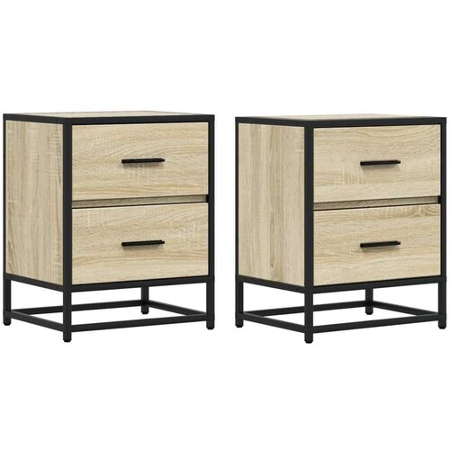 VidaXL Noćni ormarići 2 kom boja hrasta 40x31x50 cm konstruirano drvo Slike