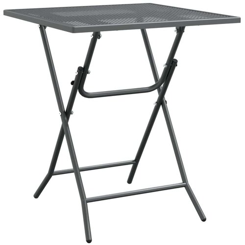  Vrtna garnitura - 3-dijelni vrtni blagovaonski set ekspandirani metal antracit - Dužina stola 60 cm 2 Slike
