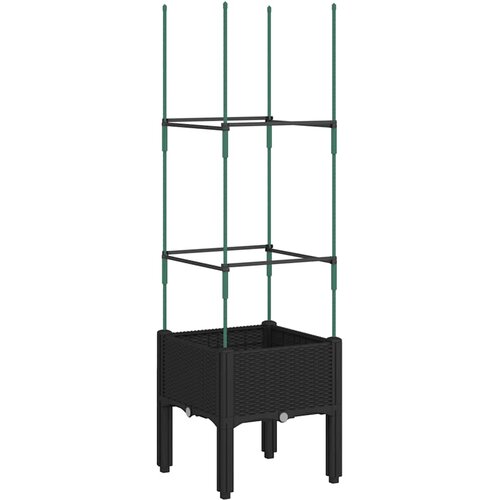  Vrtna sadilica s re&amp;scaron;etkom crna 40 x 40 x 142,5 cm PP Slike