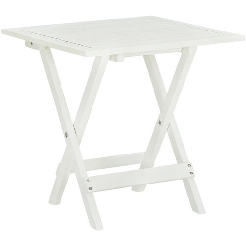 VidaXL Bistro miza bela 46x46x47 cm trden akacijev les Slike