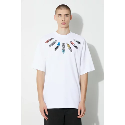 Marcelo Burlon Pamučna majica Collar Feathers za muškarce, boja: bijela, s tiskom