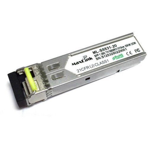 Maxlink 1.25G SFP optički modul, ML-S5531-20, WDM(BiDi), SM, Tx 1550/Rx1310nm, 20km, 1x LC konektor, DDM Cene