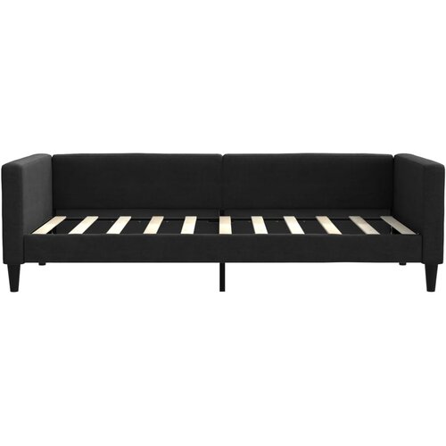  Dnevni krevet crni 90 x 190 cm od tkanine Slike