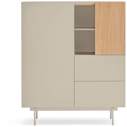 Teulat Svetlo siva/v naravni barvi visoka komoda v hrastovem dekorju 100x45 cm Otto – Cene