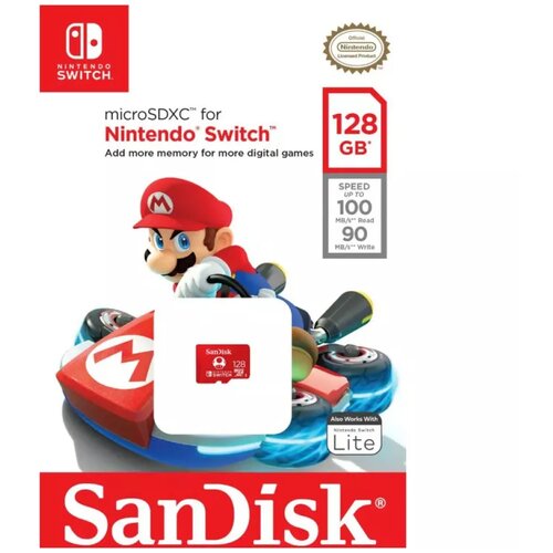San Disk SDXC 128GB micro 100MB/s R, 90MB/s W for Nintendo Switch Cene