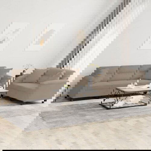 vidaXL 2-dijelni set sofa s jastucima smeđesivi od mikrovlakana Cijene
