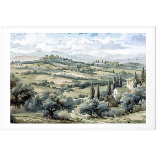  Plakat - Landscape with Sunny Green Fields 30x21 Bez okvira s margom Slike