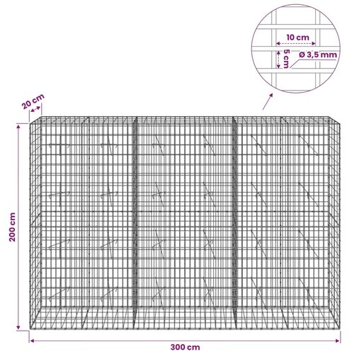  Gabion s žicom debljine 3 5 mm i mrežom 5x10 cm 300x20x200 cm - 20 cm 200 cm 300 cm Slike