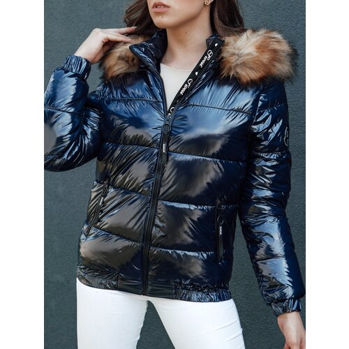 DStreet Women's winter jacket with hood MELANI dark blue Cene