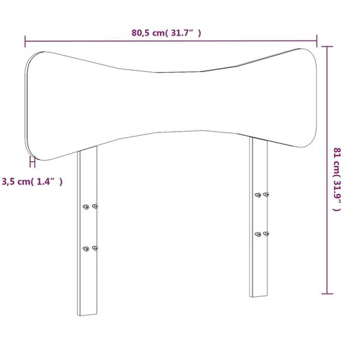 VidaXL Uzglavlje bijelo 75 cm od masivne borovine Slike