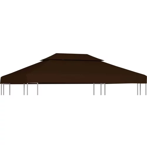 vidaXL streha za paviljon 2-delna 310 g/m² 4x3 m rjava
