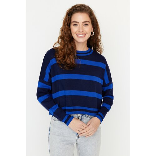 Trendyol Sweater - Navy blue - Regular Cene