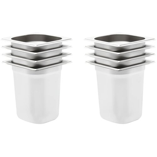 vidaXL Gastronomske posode 8 kosov GN 1/6 200 mm nerjaveče jeklo Cene