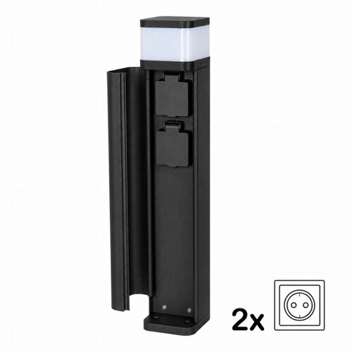 Brilagi Spolja&amp;scaron;nja lampa sa 2 SCHUKO utičnice PILLAR 1xG9/11W/230V IP44 crna Slike