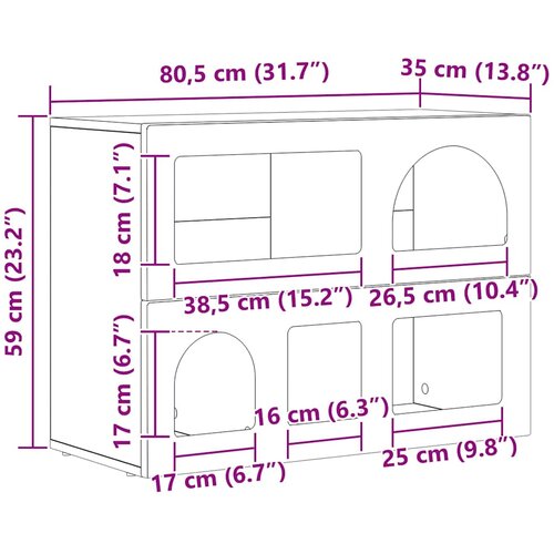  Kreveta Bijelo 80.5 x 35 x 59 cm Konstruirano drvo Slike