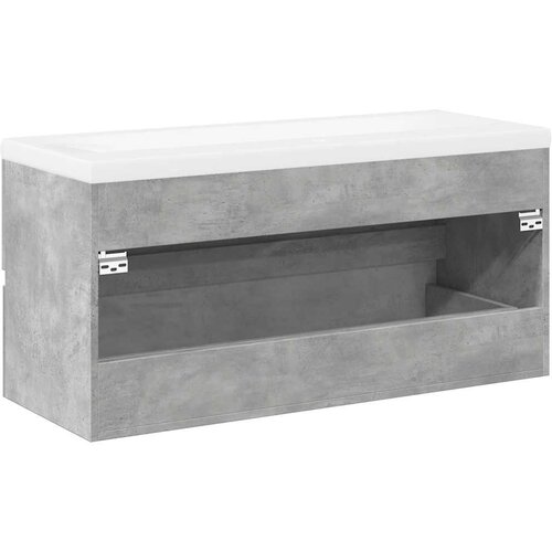  2-dijelni set kupaonskog namje&amp;scaron;taja siva boja betona drveni 100 x 38.5 x 45 cm Slike