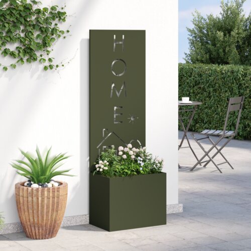 VidaXL Vrtni Sadič s Dekorativnom Pločom Maslinovo zelena 50 x 140 cm Slike