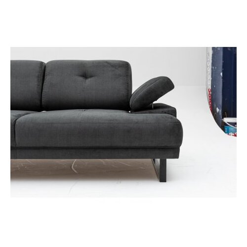 Atelier Del Sofa Temno siva raztegljiva sedežna garnitura 199 cm Mustang – Cene