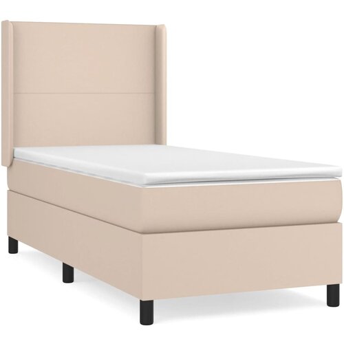 Maison Chic Box spring postelja - Vzmetna postelja z vzmetnico kapučino 100x200cm umetno usnje SL1400, (21889666) Cene