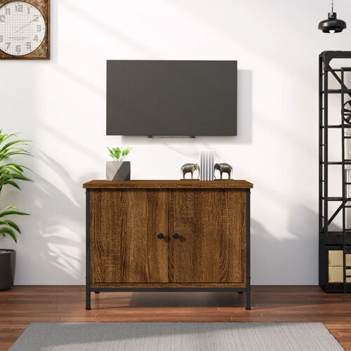 VidaXL TV omarica z vrati rjavi hrast 60x35x45 cm inženirski les Slike