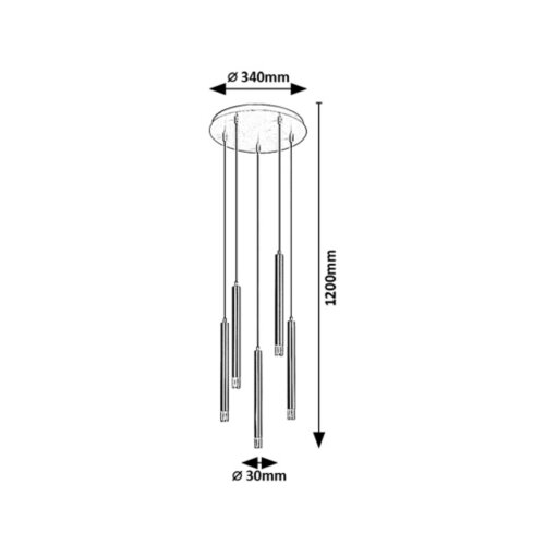 Rabalux visilica Ramira, 5x5W, 5xG9, Crna Slike