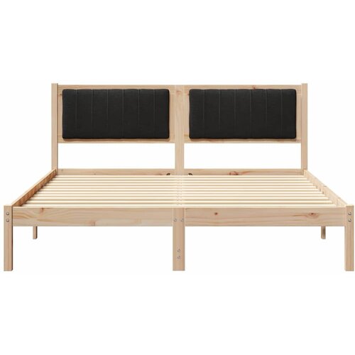  Krevetni okvir s tapiciranim uzglavljem Crna 160 x 200 cm Smeđa Slike