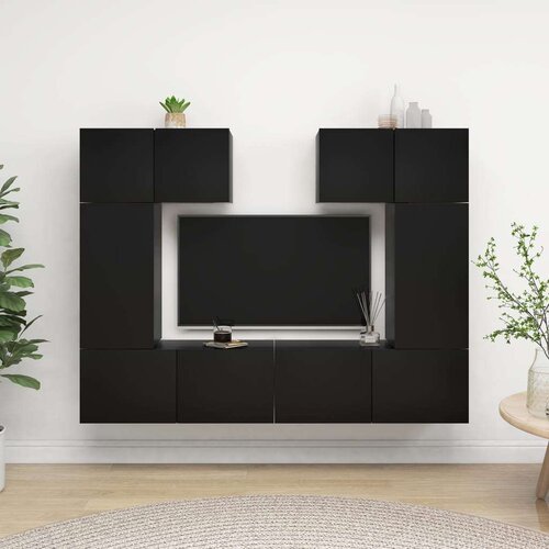  6-dijelni set TV ormarića crni od iverice Slike