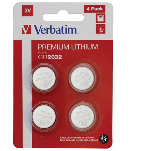  Baterija litij dugmasta 3V pk4 CR2032 Verbatim 49533 blister Slike