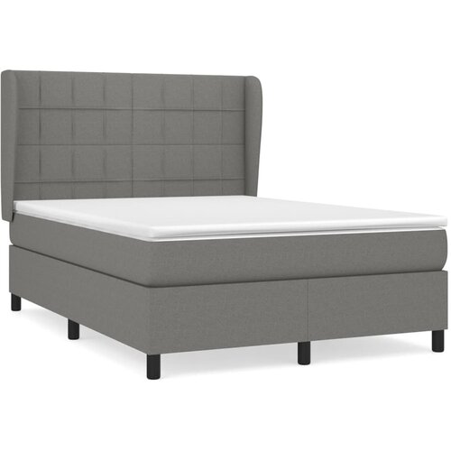Maison Chic Box spring postelja - Vzmetna postelja z vzmetnico temno siva 140x200 cm blago SL14526, (21900249) Cene