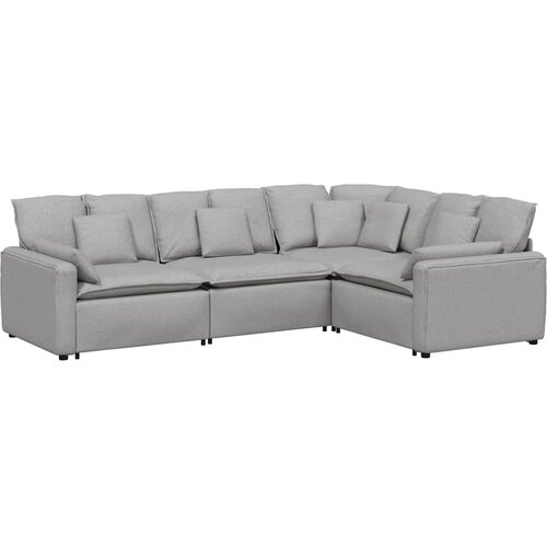  Modularna sofa s jastucima, tkanina, oblak sive boje Siva Slike