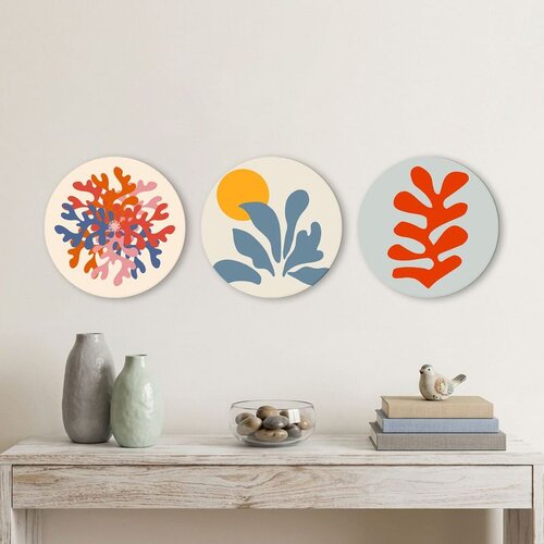 WALLXPERT 3YMDF11889 Multicolor Decorative MDF Painting (3 Pieces) Cene