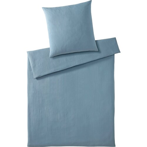Elegante Smooth set posteljnine iz muslina - modra - 40x80 cm + 135x200 cm Slike