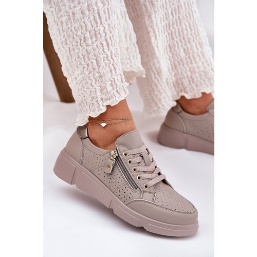 VINCEZA Leather Sports Shoes Sneakers On Platform With Zipper Cijene