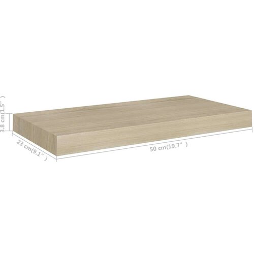 VidaXL plutajuće zidne police 2 kom boja hrasta 50 x 23 x 3,8 cm MDF Slike