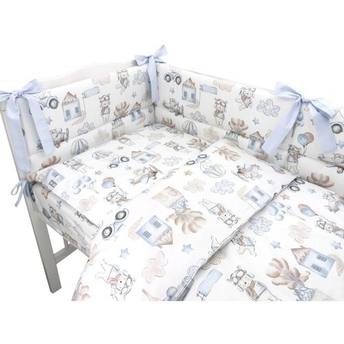 MimiNu Posteljina set 5 elem. Pilot Blue (za krevetić 120x60 cm) Slike