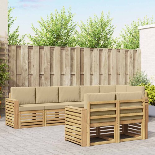  Set vanjskih sofa 8 pcs Bijela i bež 310 x 132,5 x 73 cm Cijene