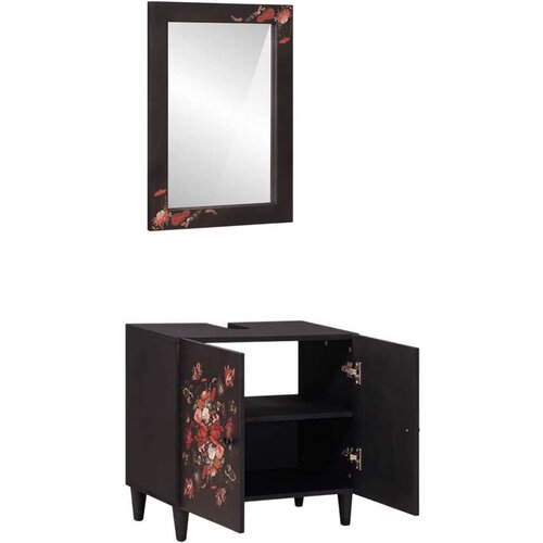  Set ormarića za kupaonicu Zidne 2 pcs Čvrsto drvo manga Slike