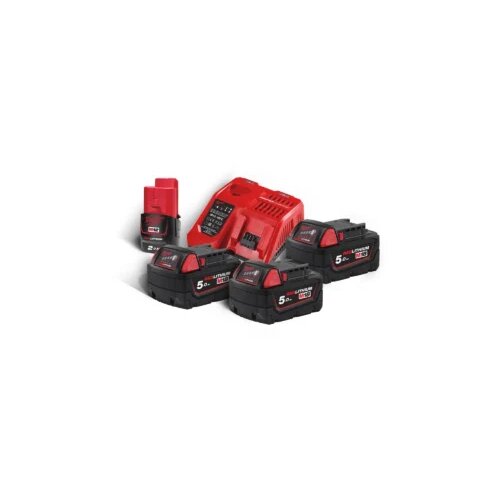 Milwaukee set brzi punjač i baterije M18 NRG-503, 3 x M18 5 Ah, 1 x M12 2 Ah Cijene