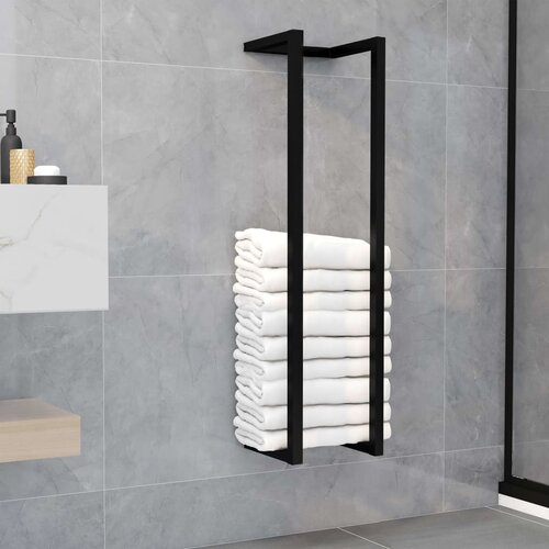 VidaXL Držalo za brisače črno 25x20x95 cm železo Slike