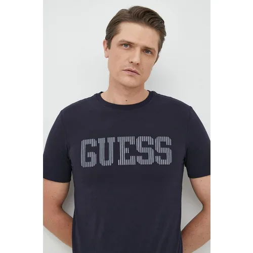 Guess Kratka majica moški, mornarsko modra barva