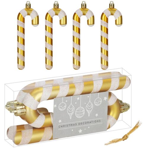  Božićni ukrasi od 14 cm – set od 4 komada, zlatni Cene
