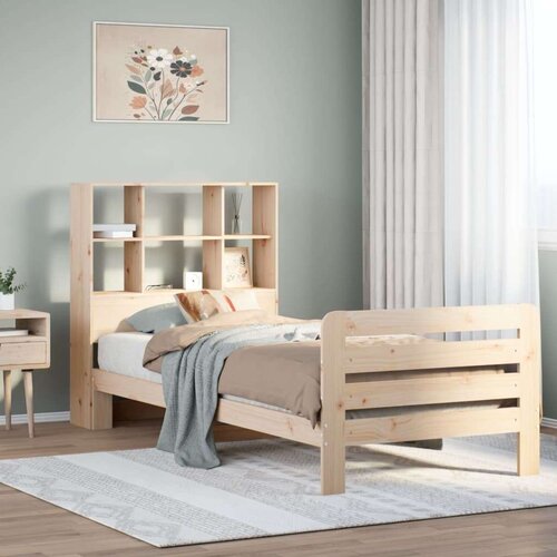vidaXL Posteljni okvir brez vzmetnice 90x200 cm trdna borovina Cene