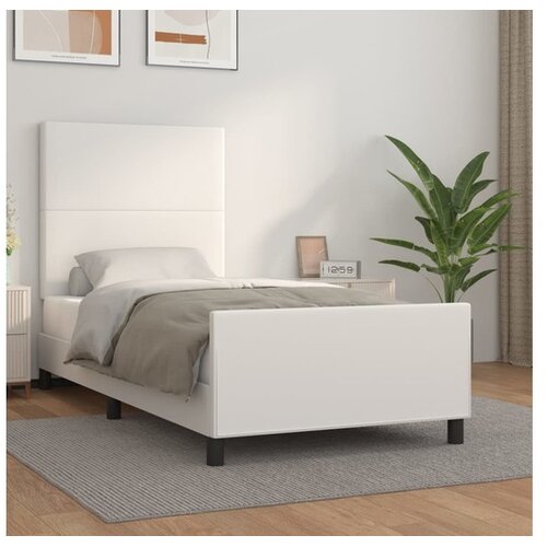  Za krevet s uzglavljem bijeli 80 x 200 cm od umjetne kože Cene
